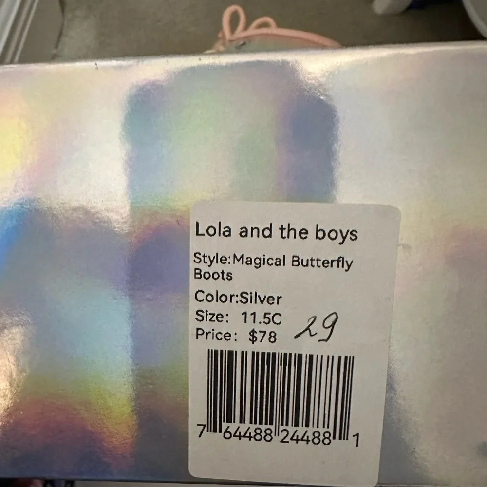 Lola + The Boys Rainbow Glitter Kids Boots - Picture 3 of 3